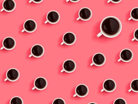 Coffee Cups On Pink
