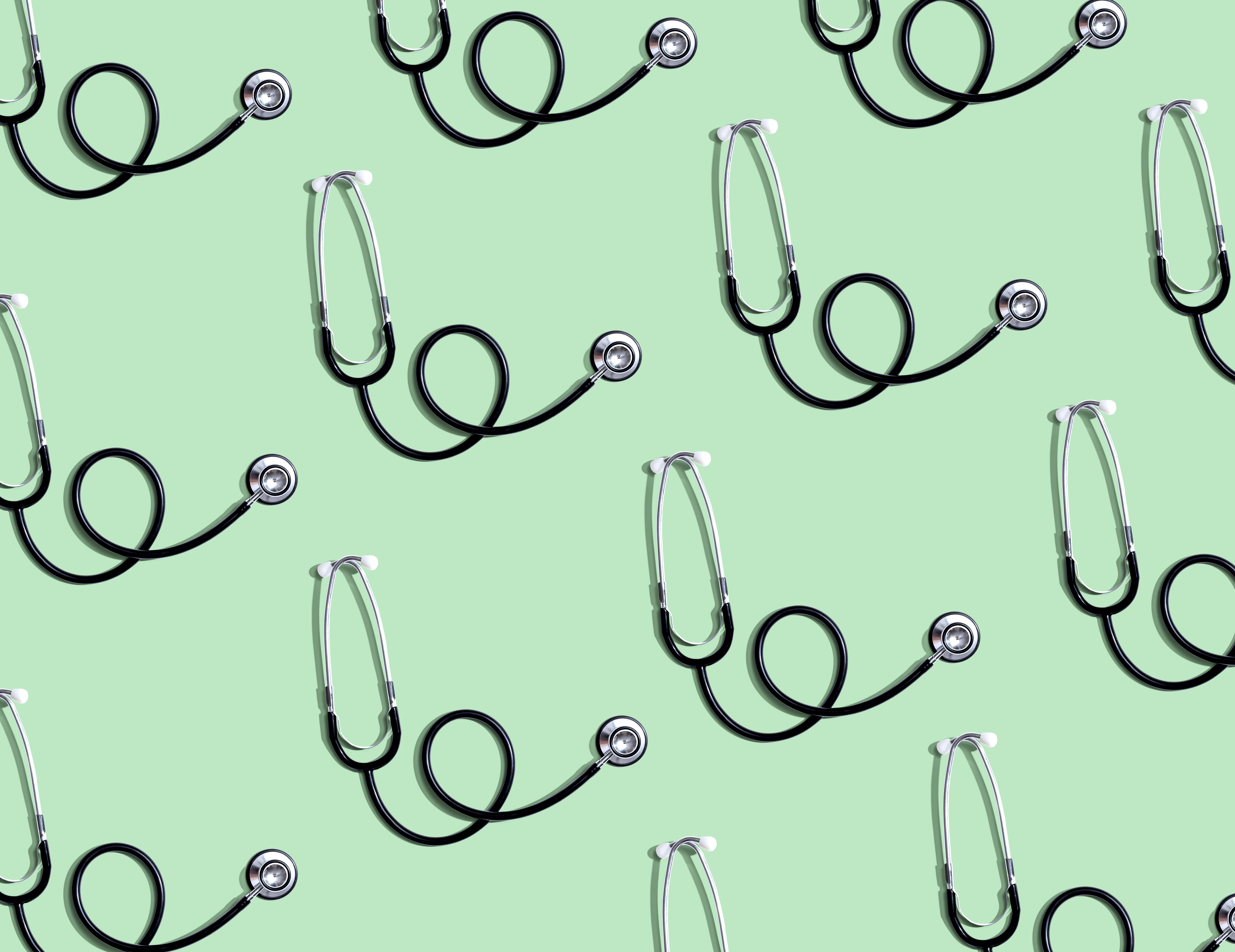 Stethoscope Repeat Pattern For Health Check 2