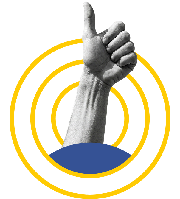 Thumbs up and yellow circles